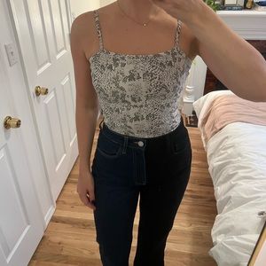 ATM snakeskin print thong bodysuit